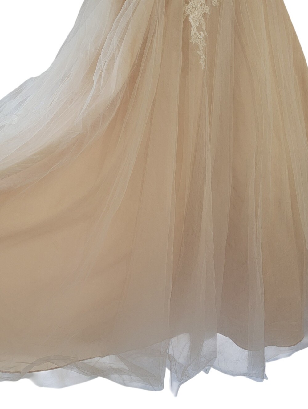 Davids Bridal Off White Floral Lace Flower Girl Dress Sz 10 Tulle Fairy Wedding - Picture 6 of 12